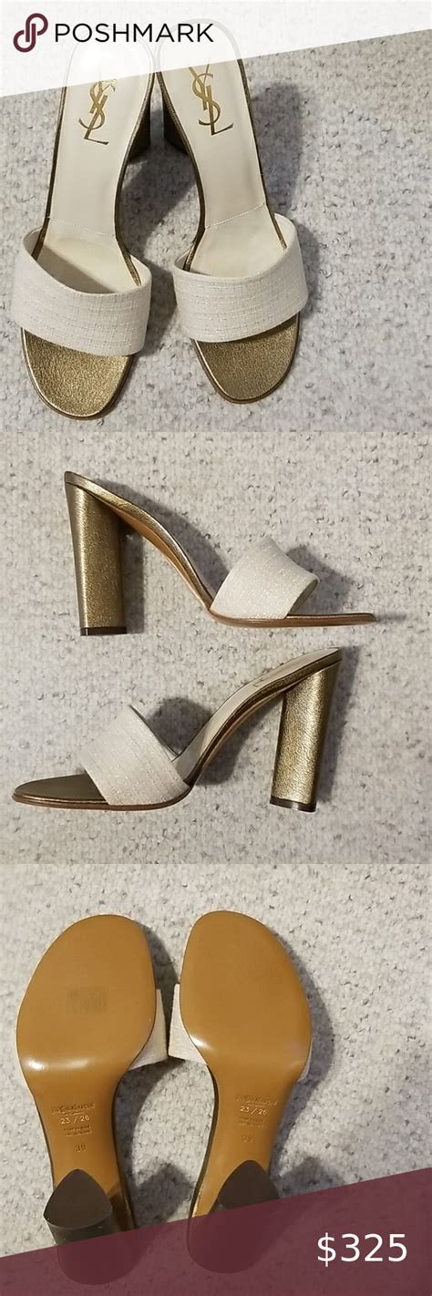 ysl gold mules